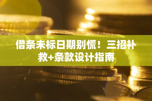 济南借条未标日期别慌!三招补救+条款设计指南 济南借条未标日期别慌!三招补救+条款设计指南